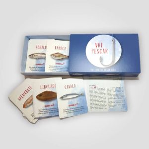 Jogo do Peixinho - Baralho de cartas educativas sobre peixes com curiosidades e imagens reais de 15 peixes.