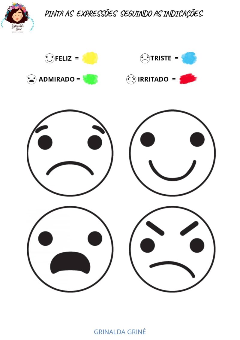 11 Atividades para a identificação de emoções, sentimentos, expressões.