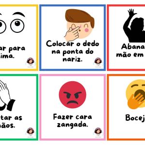 100 cartões com gestos, expressões, imitações